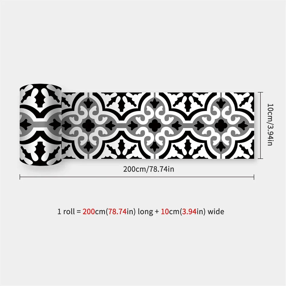 Waterproof Self-Adhesive Baseboard Wall Sticker Waistline Baseboard Wall Trim Corner Line Protector Decor Skirting Board Decal