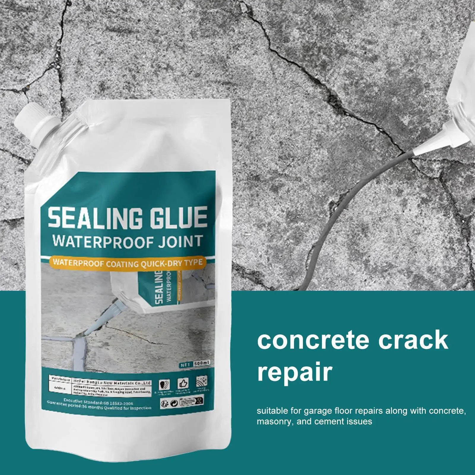 500ML  Waterproof Crack Filler | Fast-Dry Self-Leveling Concrete Repair | For Walls/Roofs/Floors | Outdoor Tile Sealant