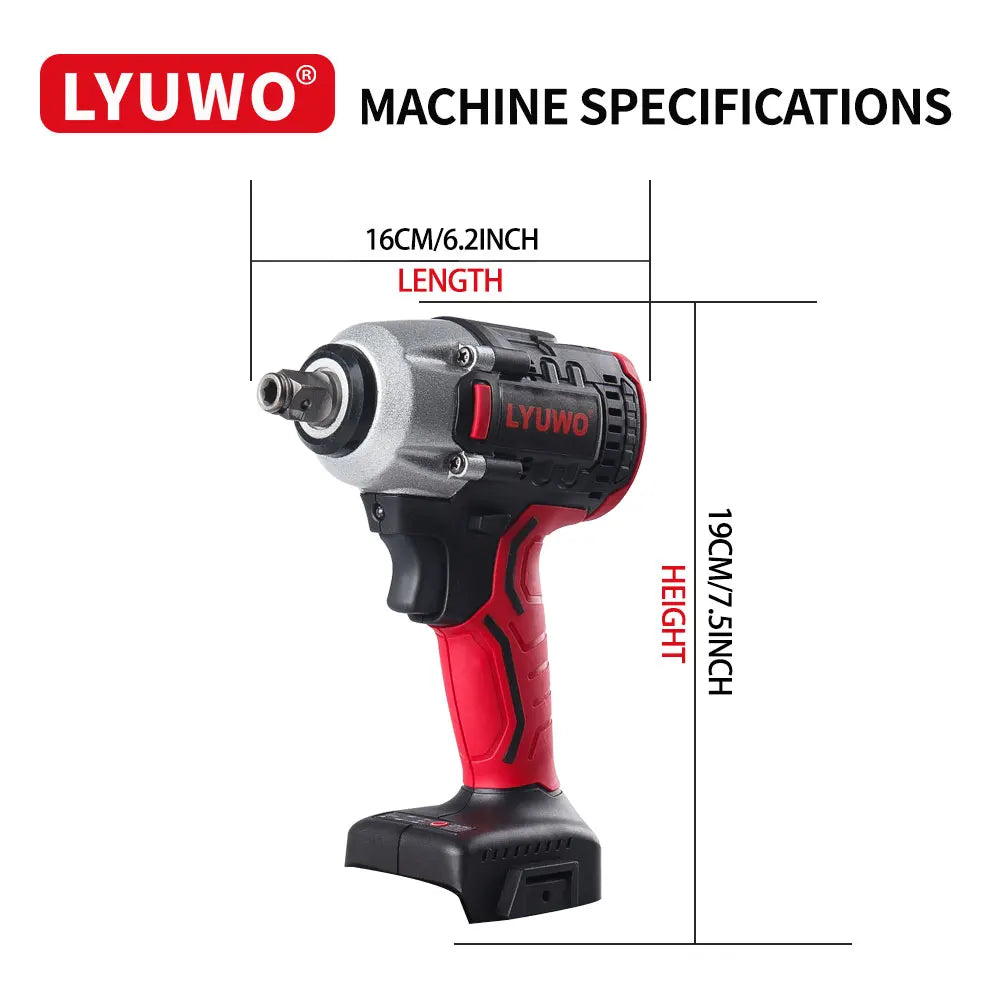 LYUWO Cờ Lê Điện Không Chổi 20V Hiệu Suất Cao Đầu Momen