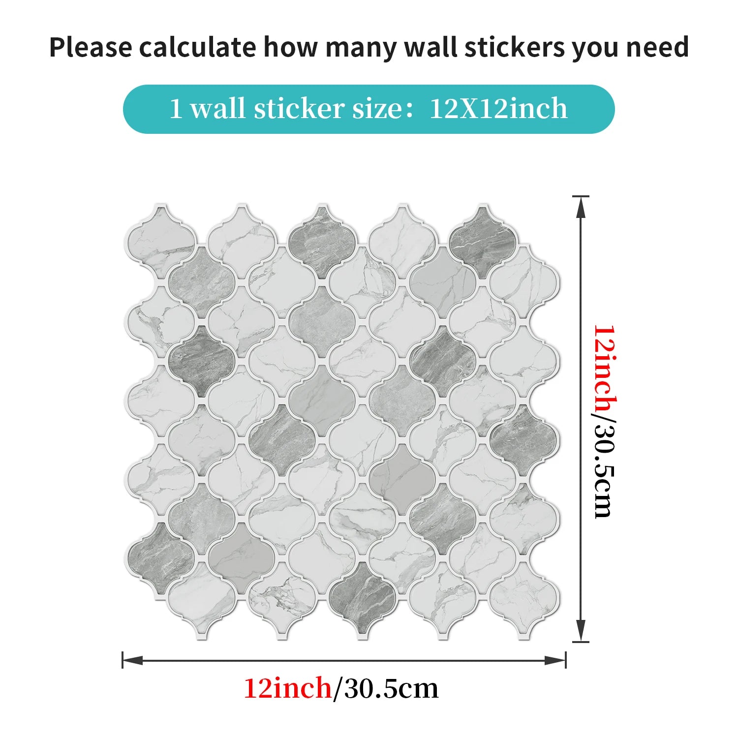 12PCS/Set Green Ceramic Tile Marble Waterproof Self-Adhesive PVC Wall Stickers, Kitchen Backsplash Oil Resistant Home Decoration