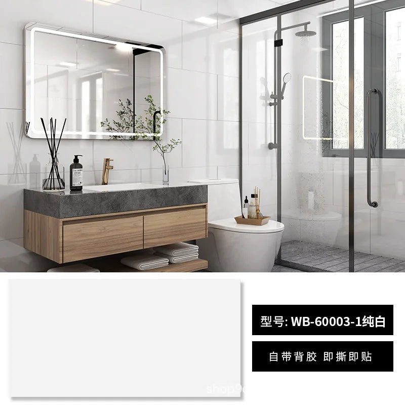 Nẹp Tường Nhôm Tự Dán 30x60cm Vân Đá Gỗ Chống Thấm