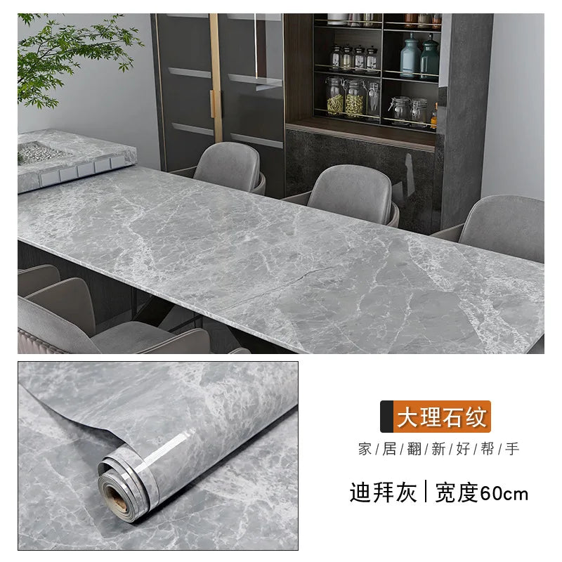 Giay Dan Tuong Marble PVC Dinh 60cm Phong Tam Bep Mat Ban