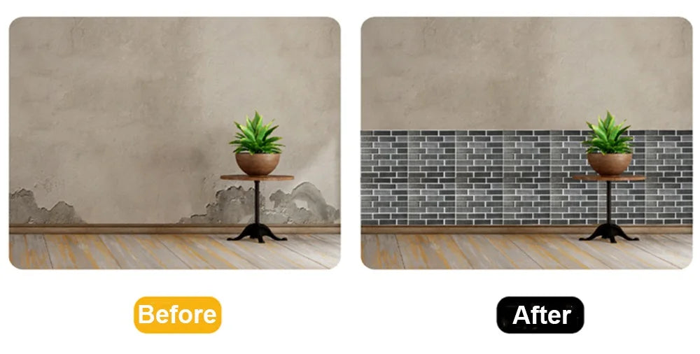 Self Adhesive Tile Wall Sticker Home Decor 3D PVC Brick Sticker Wall Decor For Kitchen Cupboard Bathroom Waterproof Wallpaper