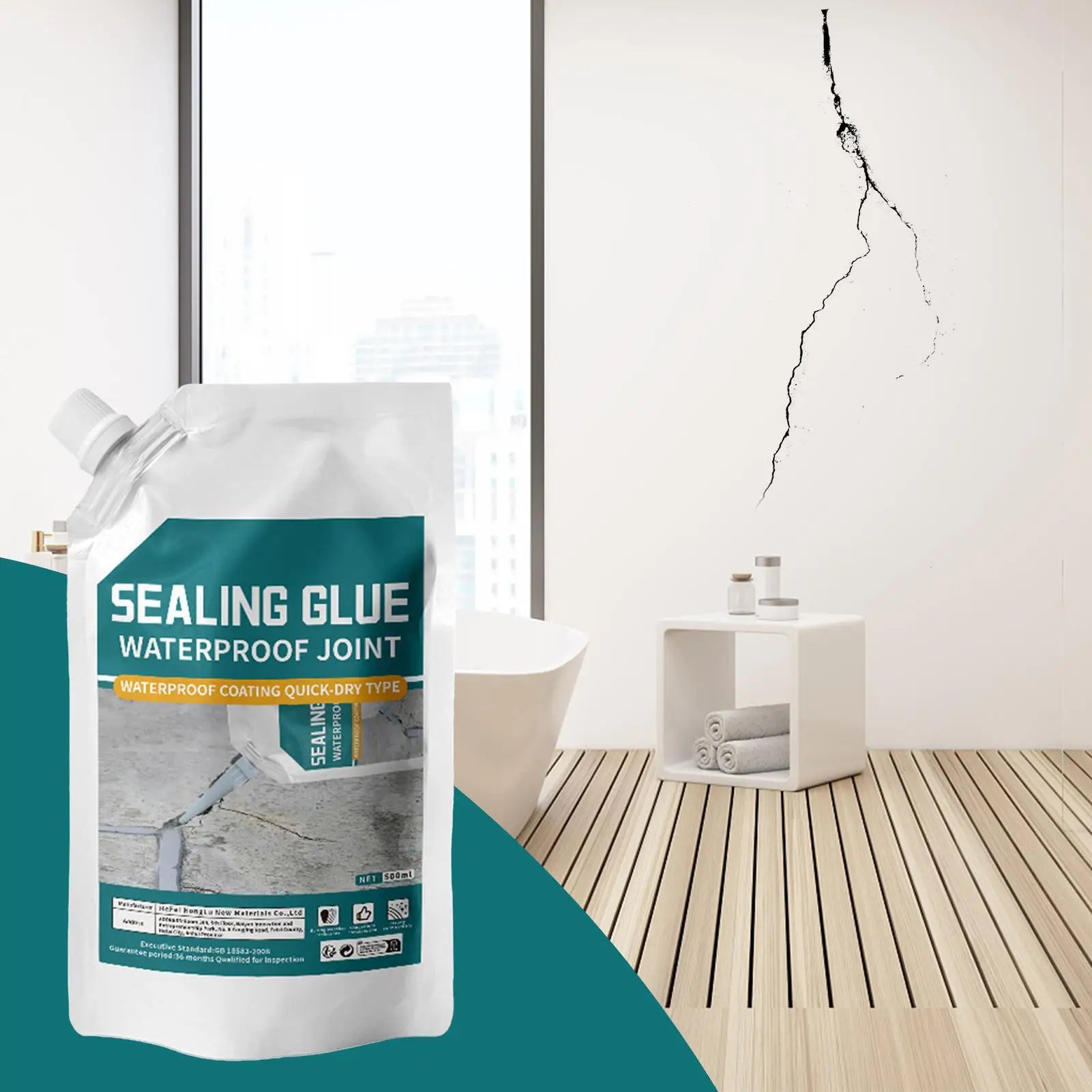 500ML  Waterproof Crack Filler | Fast-Dry Self-Leveling Concrete Repair | For Walls/Roofs/Floors | Outdoor Tile Sealant