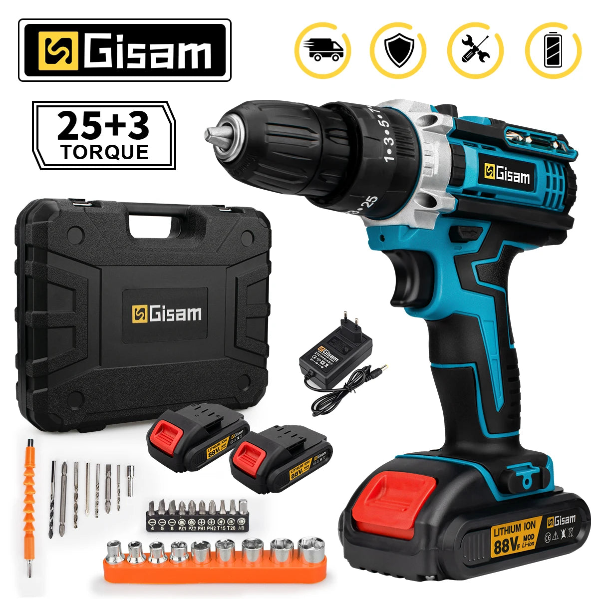 Gisam Máy Khoan Không Dây Pin Li Ion 28NM Cam Tay Tiện Dụng