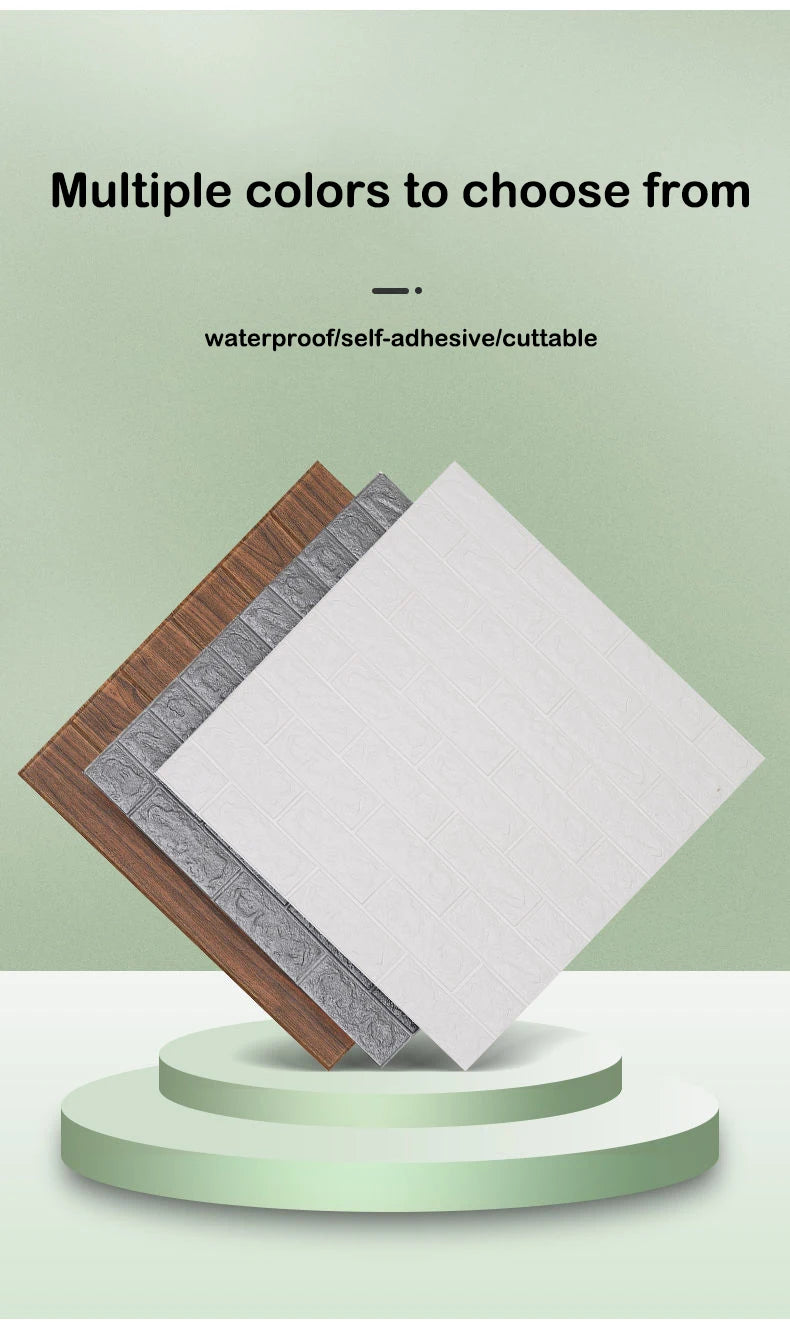 40Pcs 38.5X35cm Imitation Brick Wallpaper Self-adhesive Waterproof Moisture-proof Living Room Bedroom Wall Decoration