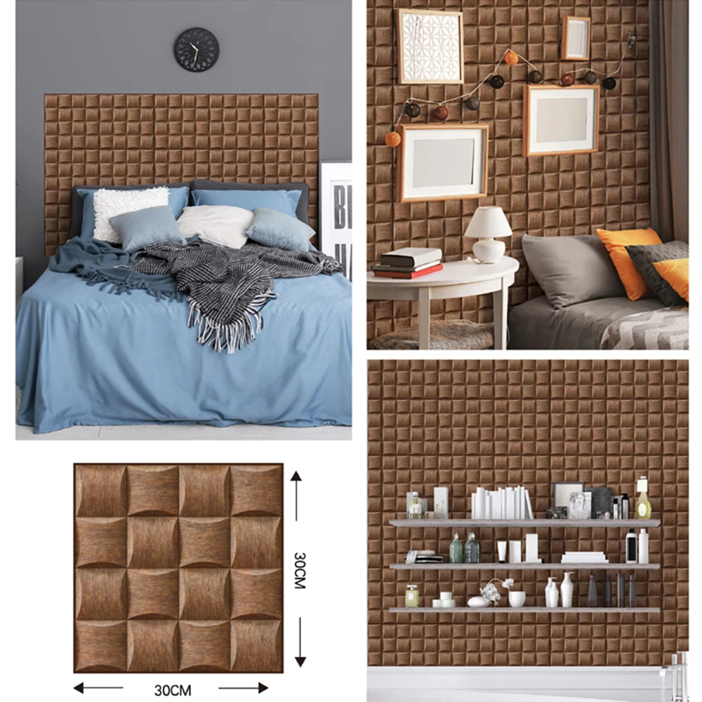 Self Adhesive Tile Wall Sticker Home Decor 3D PVC Brick Sticker Wall Decor For Kitchen Cupboard Bathroom Waterproof Wallpaper
