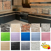 8/20pcs Foam 3D Brick Wall Stickers Adhesive Panel Home Decor Living Room Bedroom House Decoration Bathroom Waterproof Wallpaper