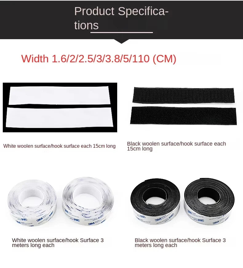 3M 9448A Băng Móc Dán Đen Hai Mặt Dính 16 100mm Nhiệt Cao