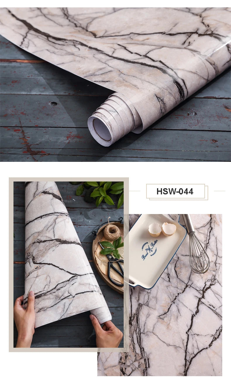 Kitchen Oil-Proof Film Stove Waterproof Moisture-Proof Self-Adhesive Wallpaper Countertop Cabinet Renovation Tile Marble Sticker
