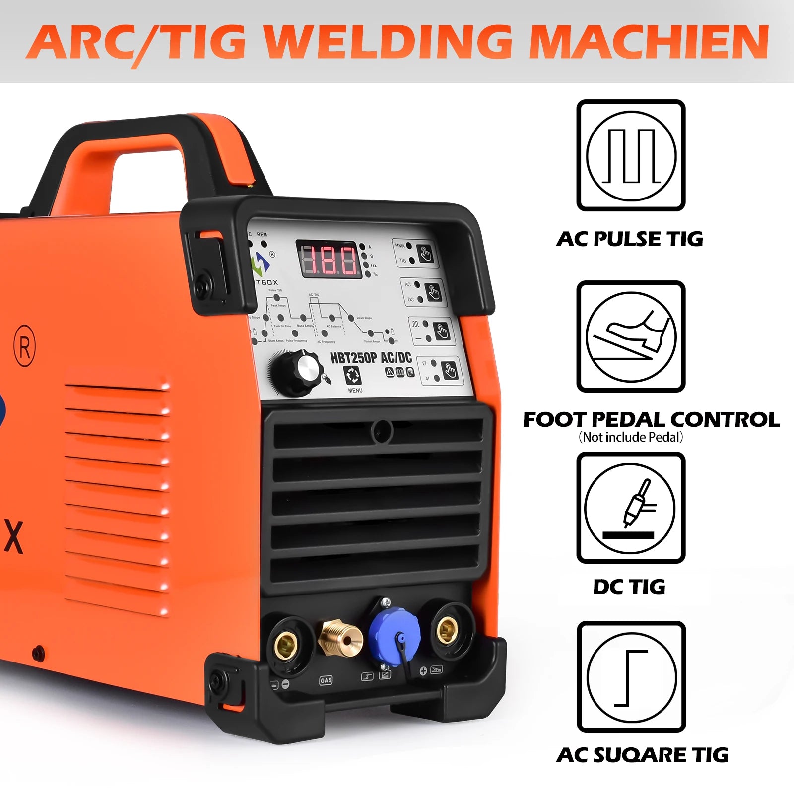 Hitbox Máy Hàn TIG AC DC 4 Trong 1 HBT250P Điều Khiển
