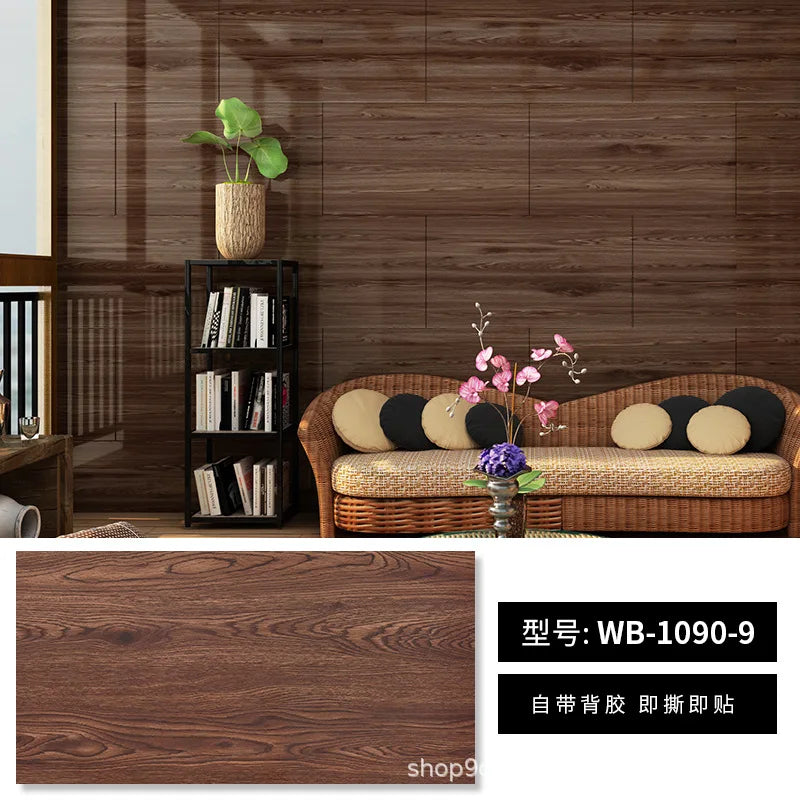Nẹp Tường Nhôm Tự Dán 30x60cm Vân Đá Gỗ Chống Thấm