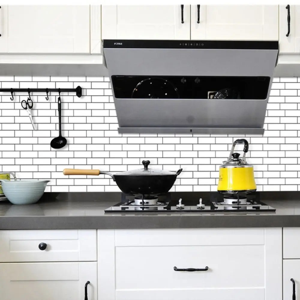 Dán Tường Phòng Bếp PVC 30x30cm Trắng Trang Trí Đẹp Mắt