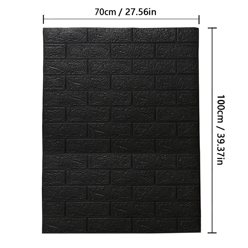70cm*1m  3D Brick Pattern Wall Panels Wallpaper DIY Waterproof for Living Room Bedroom Kitchen Background Wall Decoration