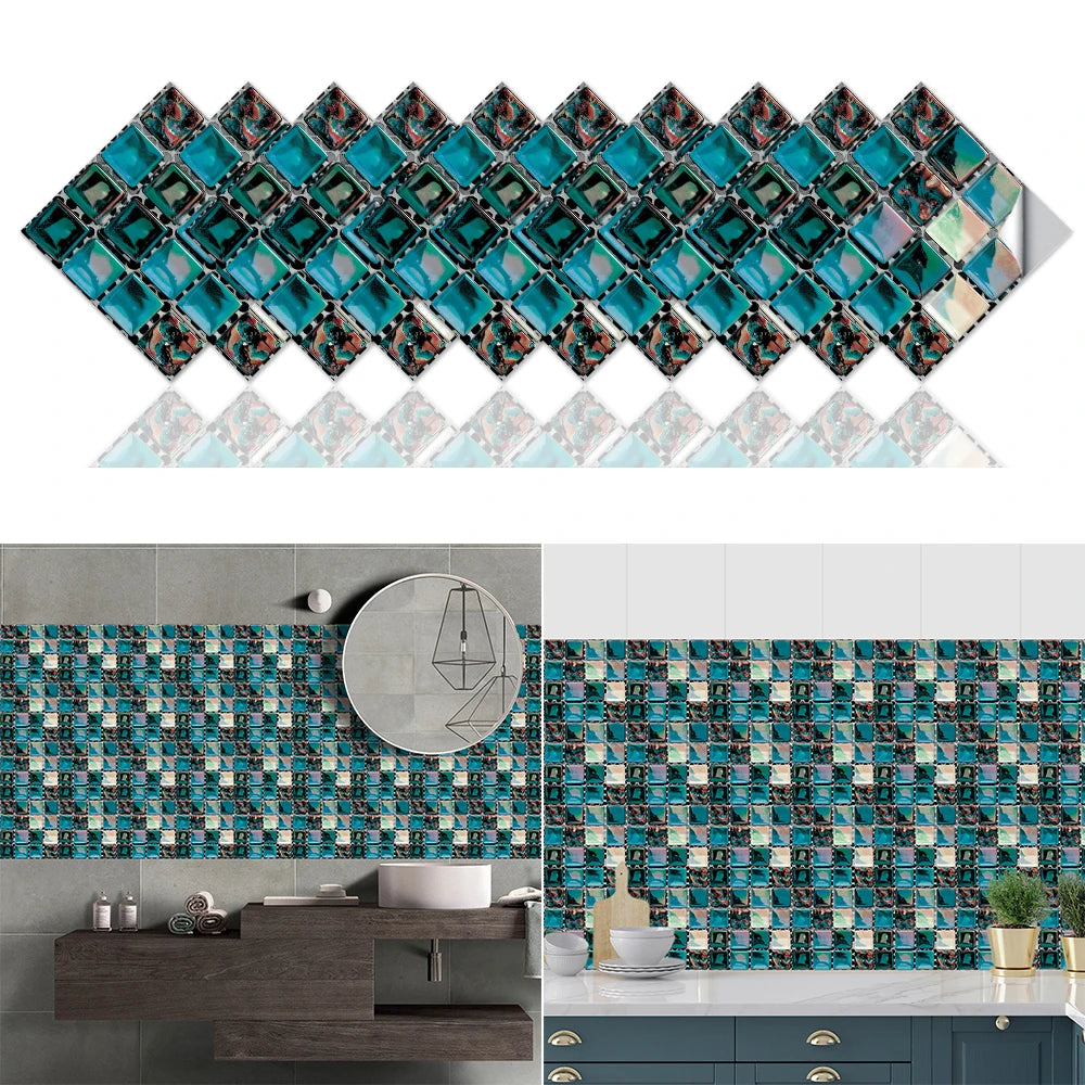 10 Miếng Dán Gạch Mosaic Bếp Và Phòng Tắm Chống Nước