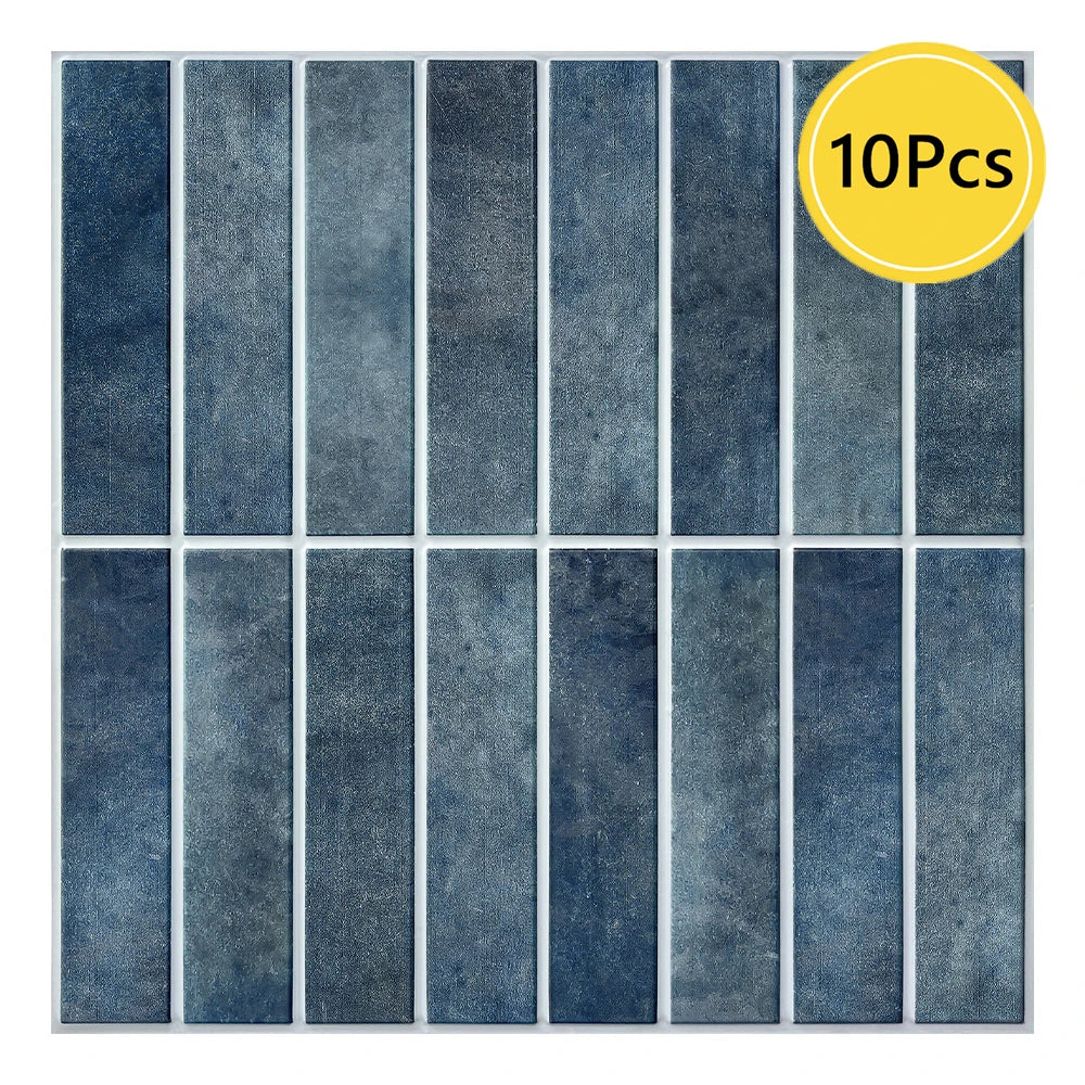 1/10pcs 3D Tile Sticker Self-adhesive Green Tile Backsplash Bathroom Wall Tile Sticker, Water and Mold Resistant, 30x30cm