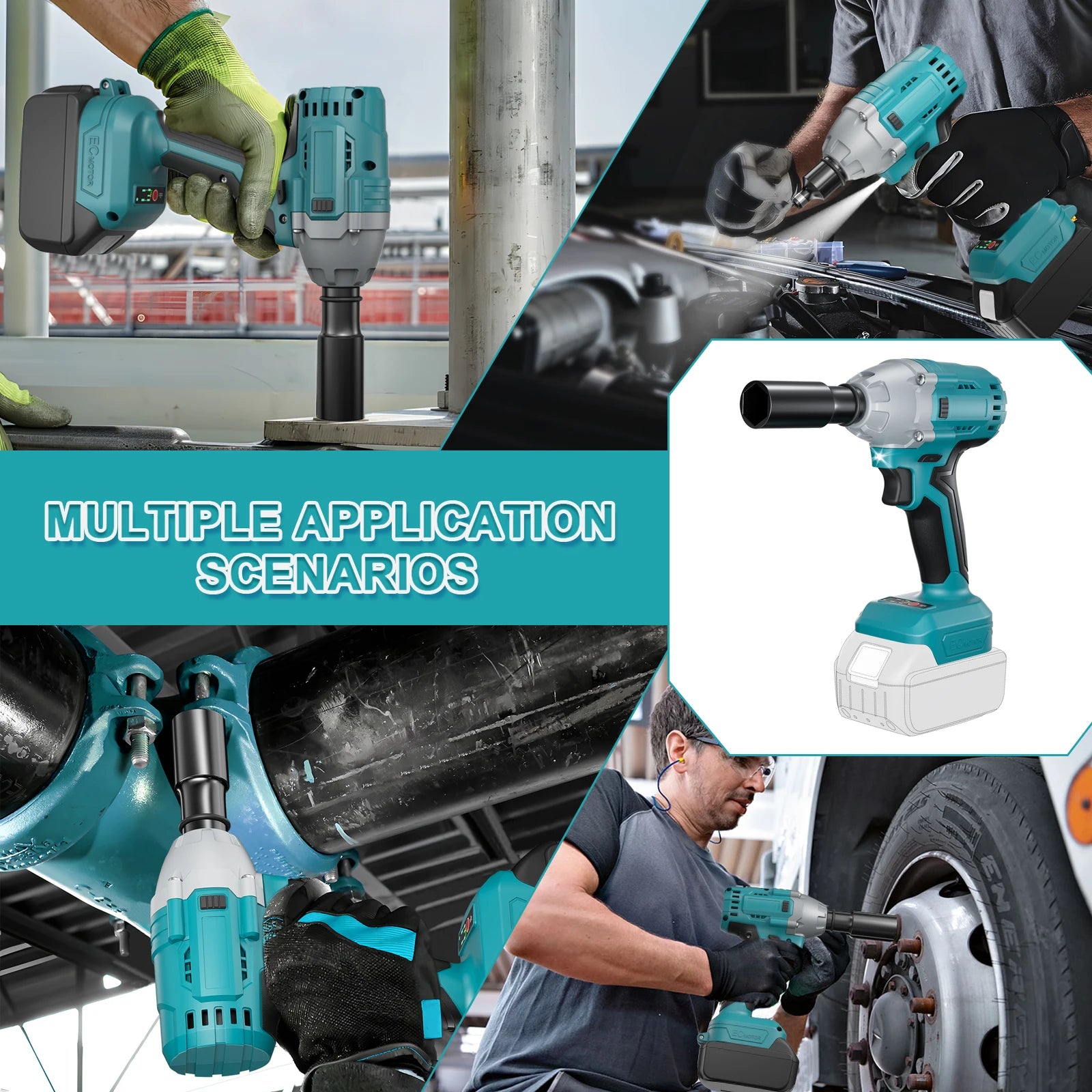 Nananuu Máy Vặn Bu Lông Va Đập Đa Năng Không Dây 18V Makita