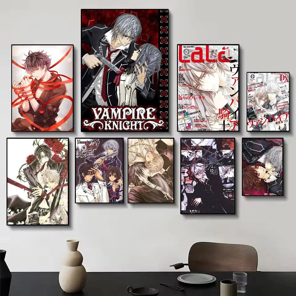 Poster Anime Vampire Knight Dán Tường Bền Nước Quán Cafe