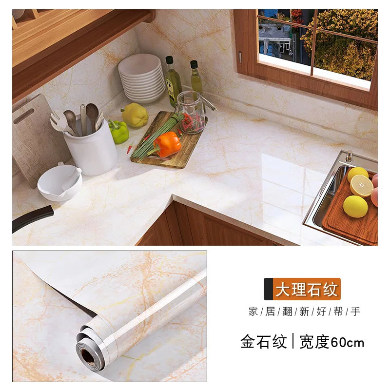 Giay Dan Tuong Marble PVC Dinh 60cm Phong Tam Bep Mat Ban