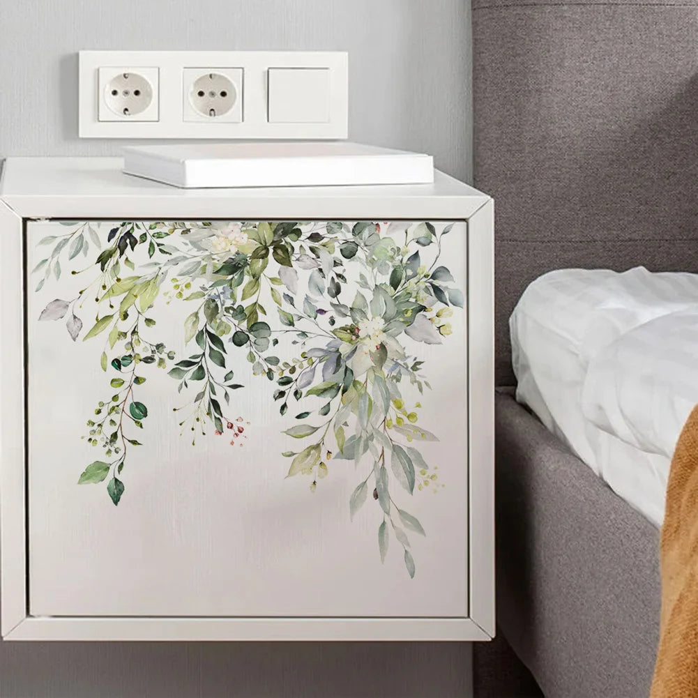 Decal Dán Tường Lá Xanh Trang Trí Nhà Tắm Phòng Khách