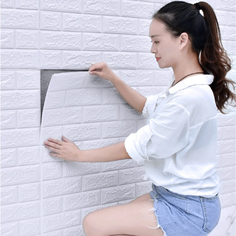 10-40pcs 38.5cmx35cm 3D Wall Stickers Self-adhesive Wallpaper Oil and Moisture Resistant Stain Resistant  Decorative Stickers ﻿