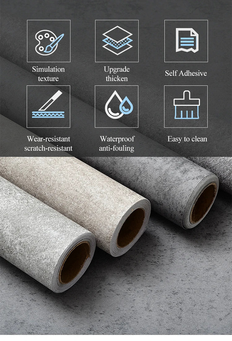 Self-adhesive PVC Anti-slip Floor Sticker Vinyl Waterproof Wallpaper Kitchen Living Room House Renovate Decorate Retro Wallpaper