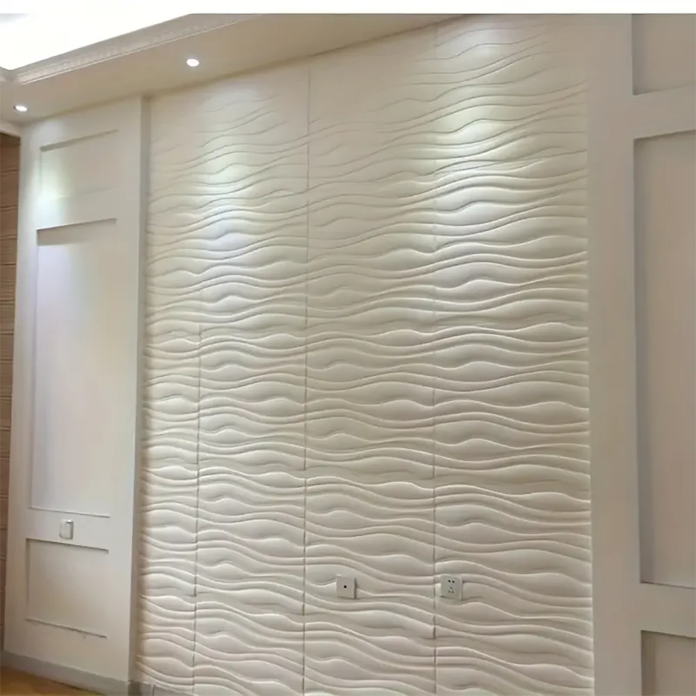 35x35cm 3D Wave Texture Self-adhesive Wallpaper for Bedroom Waterproof Anti Mold and Moisture-proof Home Decoration Wall Sticker
