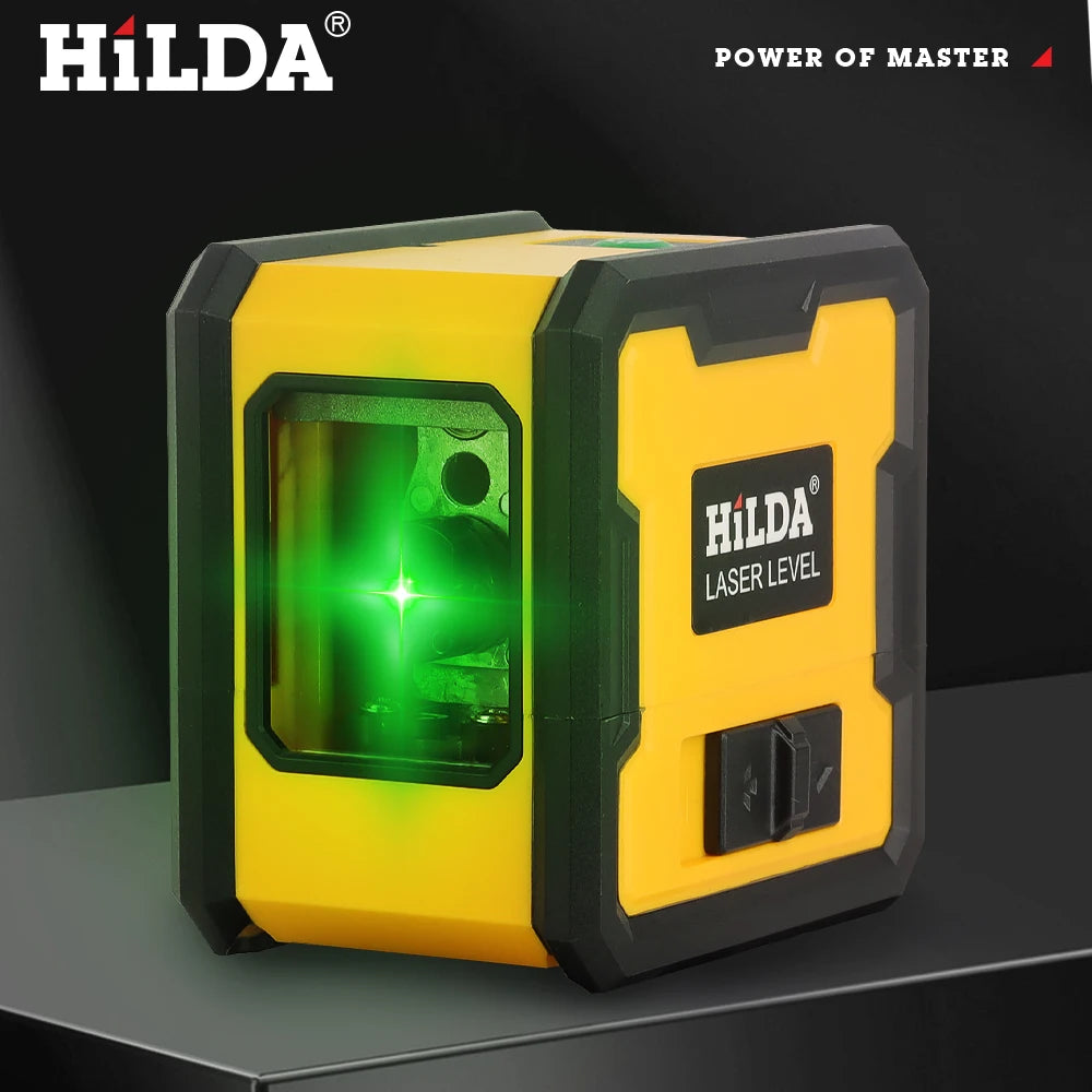 Hilda Laser Level Hai Đường Tự Động Có Nam Châm Mặt Sau