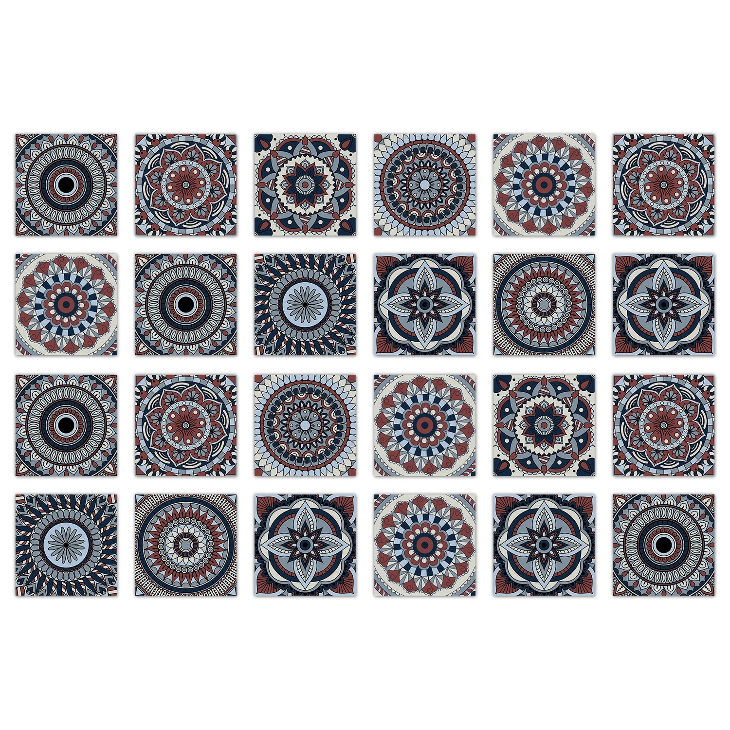24pcs Art Tile Self-adhesive 3D Wall Sticker Kitchen Wallpaper  For Living Room Bathroom Decoration Murals Waterproof Decals
