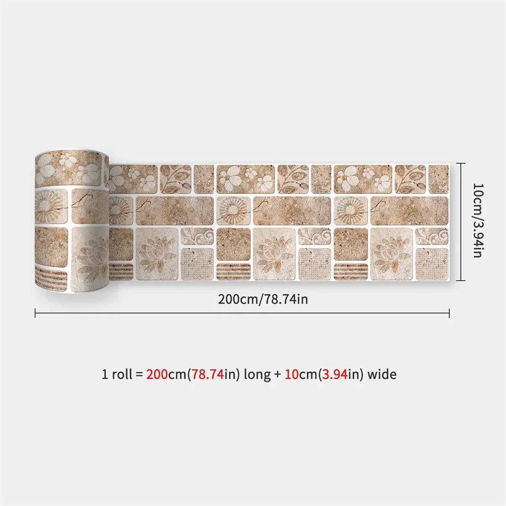 Waterproof Self-Adhesive Baseboard Wall Sticker Waistline Baseboard Wall Trim Corner Line Protector Decor Skirting Board Decal