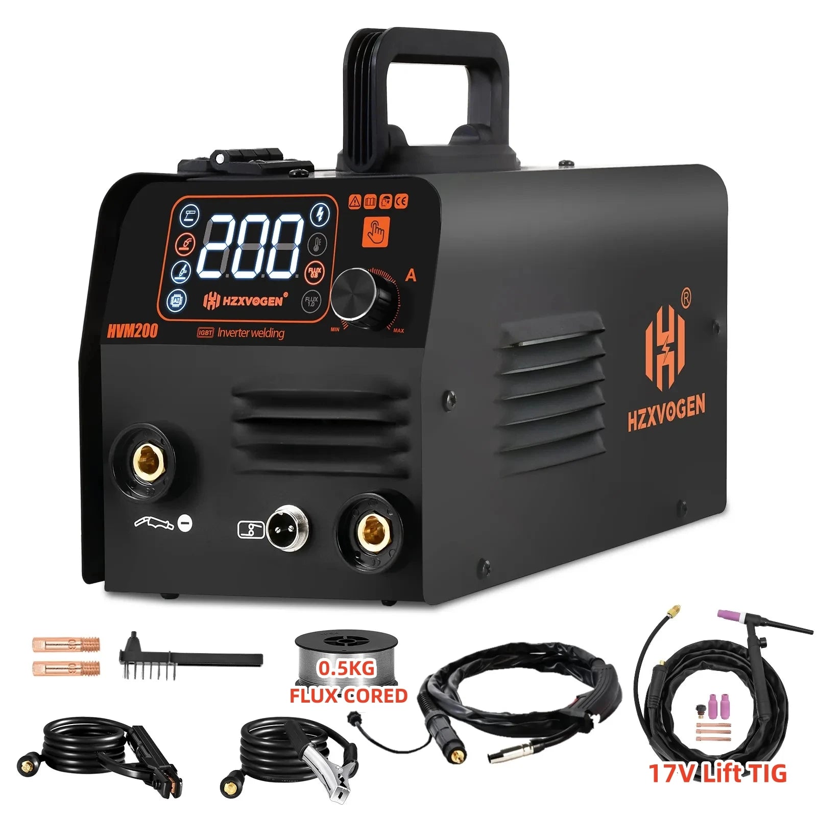 Máy Hàn MIG TIG MMA 3 Trong 1 HVM200 Inverter Không Gas