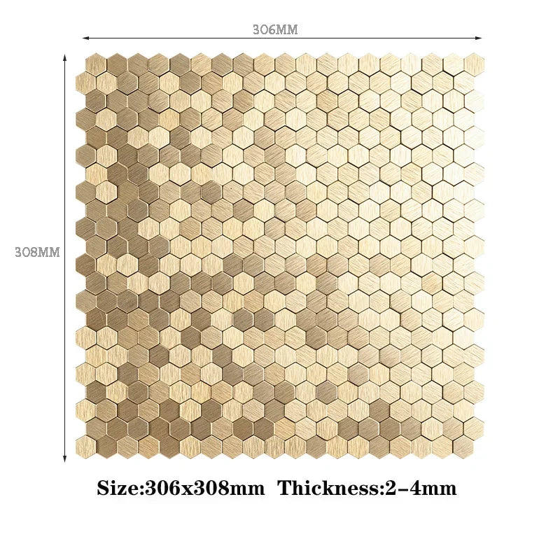 Dán Tường Mosaic Gạch Lục Giác Nhôm Nhựa Tự Dính Chịu Ẩm