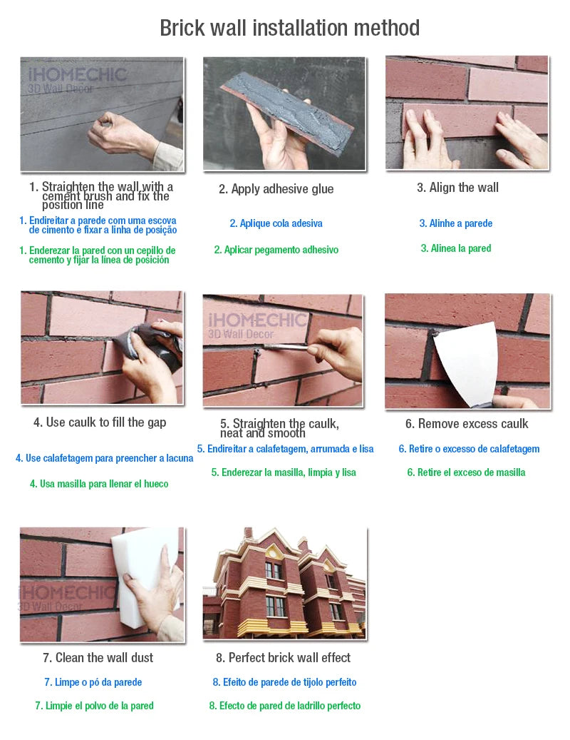 3D brick wall sticker 3D wall panel waterproof stone tile ceramic mosaic TV background bedroom kitchen home House outdoors wall