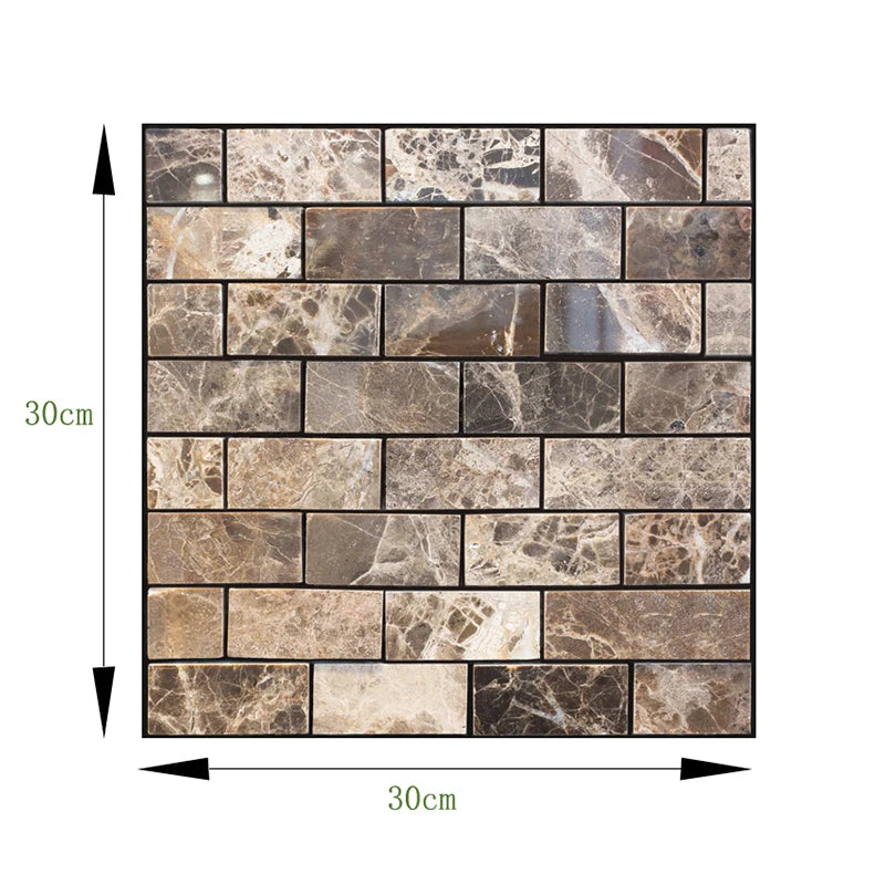Self Adhesive Tile Wall Sticker Home Decor 3D PVC Brick Sticker Wall Decor For Kitchen Cupboard Bathroom Waterproof Wallpaper