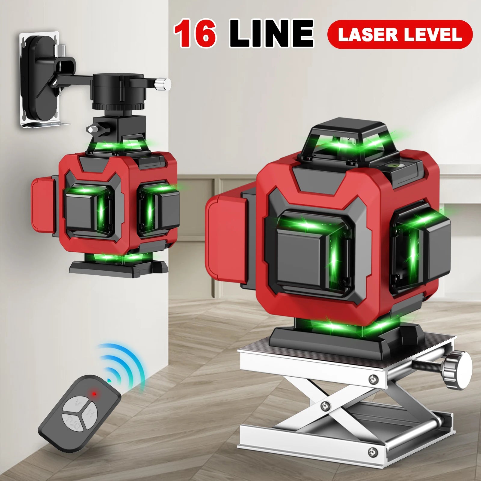 Weiddw Laser Level 4D 16 Dòng 360 Độ Xanh Cho Xây Dựng