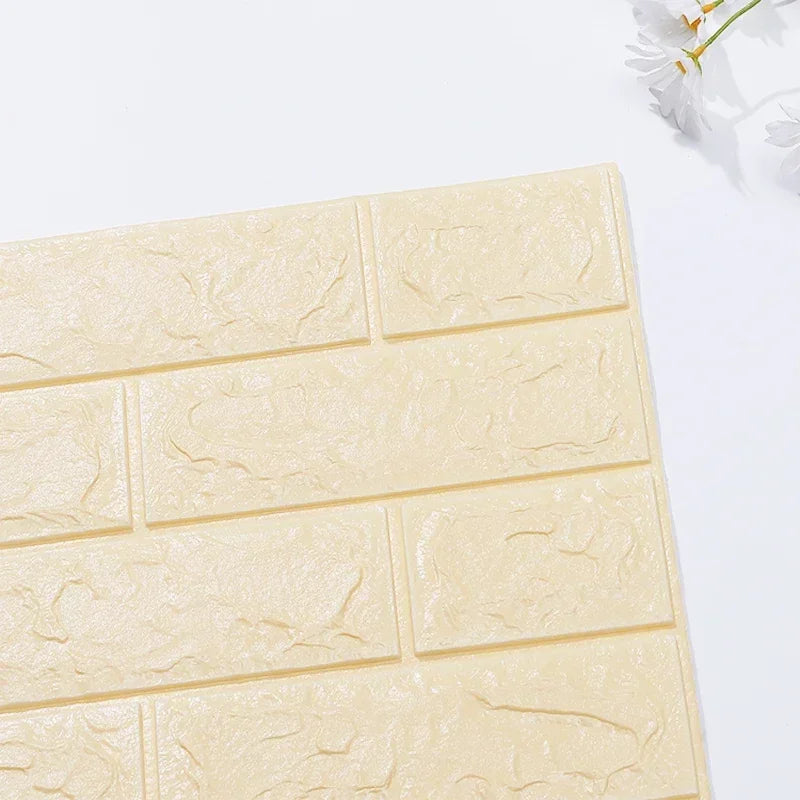 8/20pcs Foam 3D Brick Wall Stickers Adhesive Panel Home Decor Living Room Bedroom House Decoration Bathroom Waterproof Wallpaper