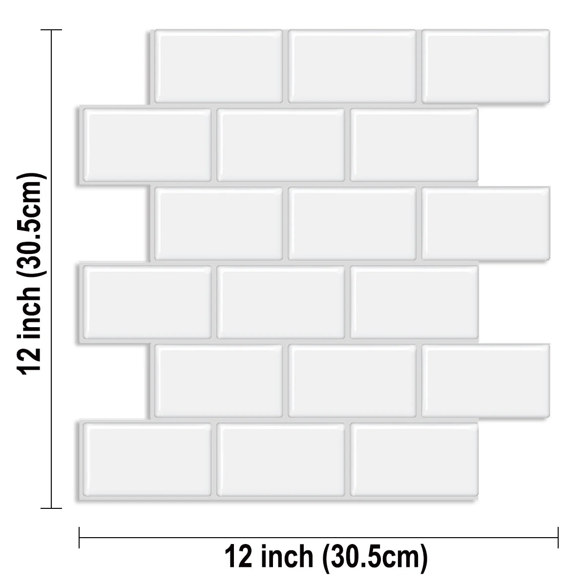 5pcs Subway Design Wall Tile Sticker Peel and Stick Thicker Backsplash 3DWallpaper Stick on Wall for Kitchen RV Room Decor