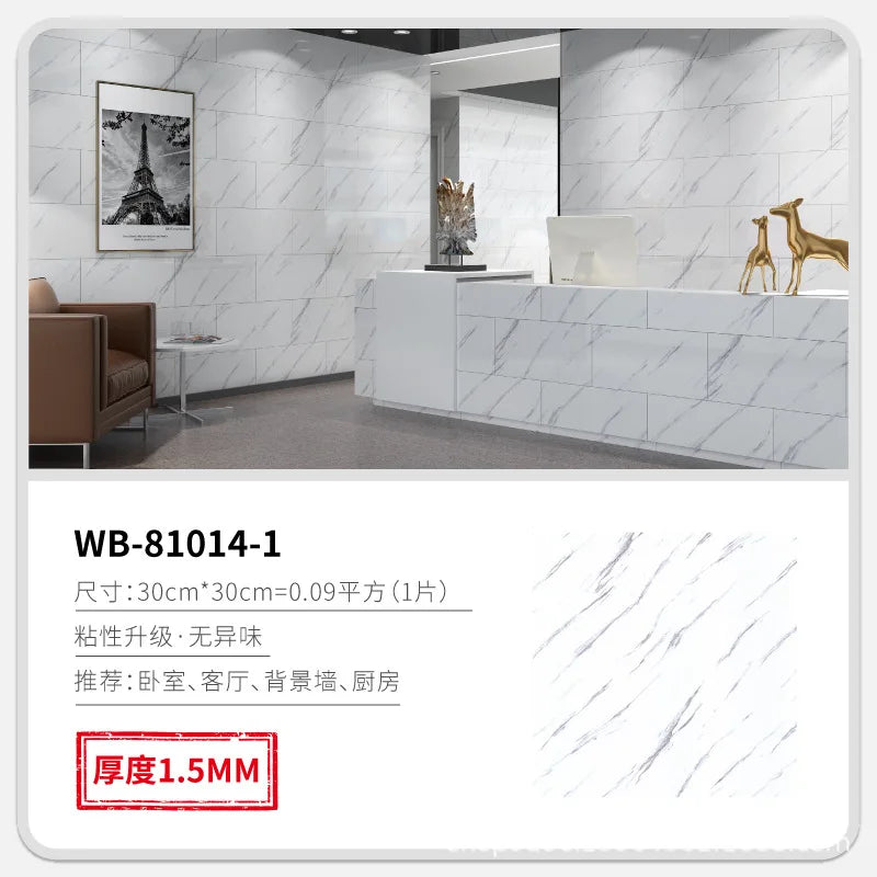30X30cm Vinyl Self-adhesive Tile Wall Sticker for Bathroom Livingroom Decor for Wall Wallpaper Kitchen Waterproof Foor Sticker