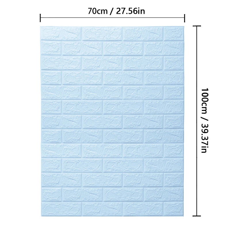 70cm*1m  3D Brick Pattern Wall Panels Wallpaper DIY Waterproof for Living Room Bedroom Kitchen Background Wall Decoration