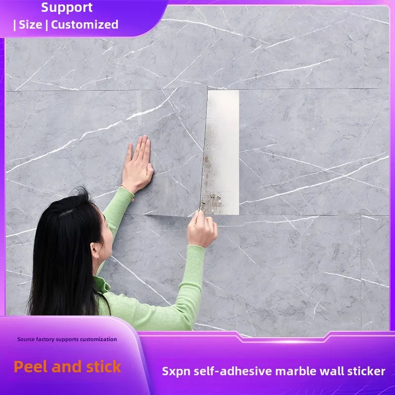 Nẹp Tường Nhôm Tự Dán 30x60cm Vân Đá Gỗ Chống Thấm
