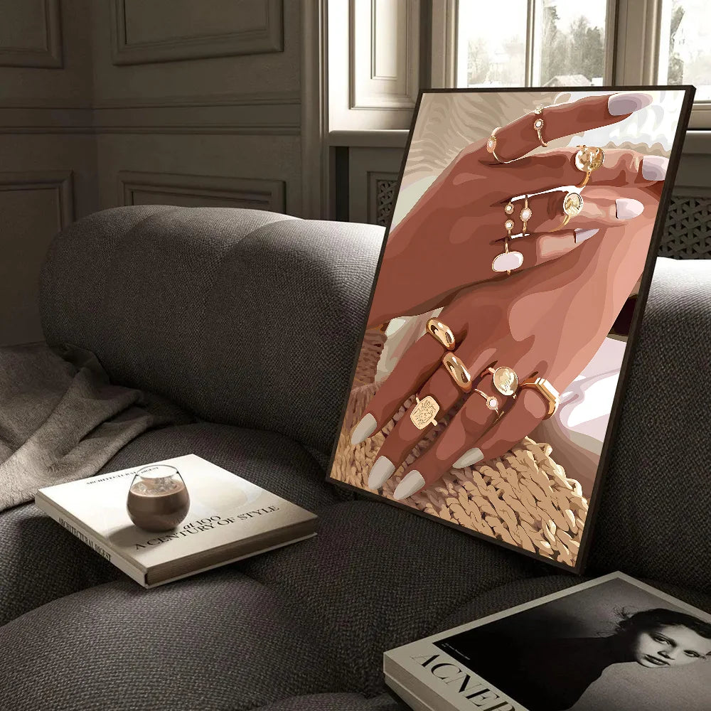 Tranh Poster Chân Dung Phụ Nữ Da Đen Châu Phi Chống Thấm