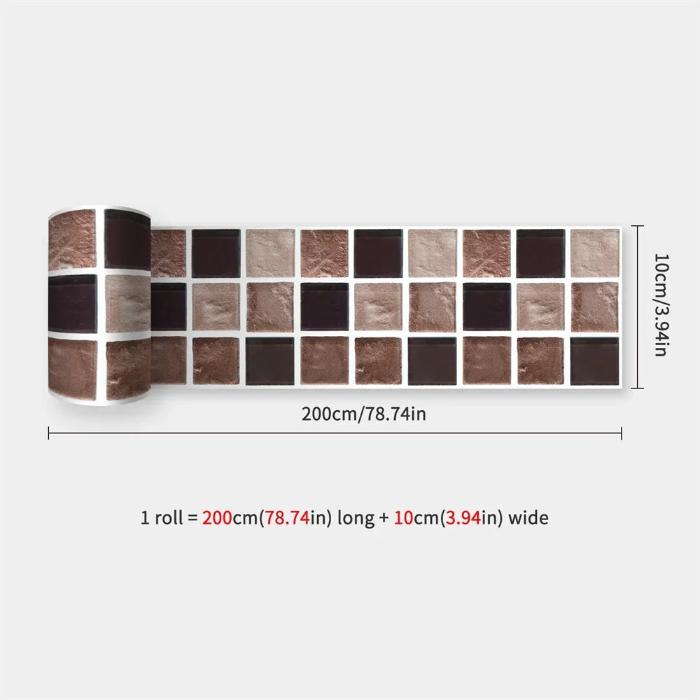 Waterproof Self-Adhesive Baseboard Wall Sticker Waistline Baseboard Wall Trim Corner Line Protector Decor Skirting Board Decal