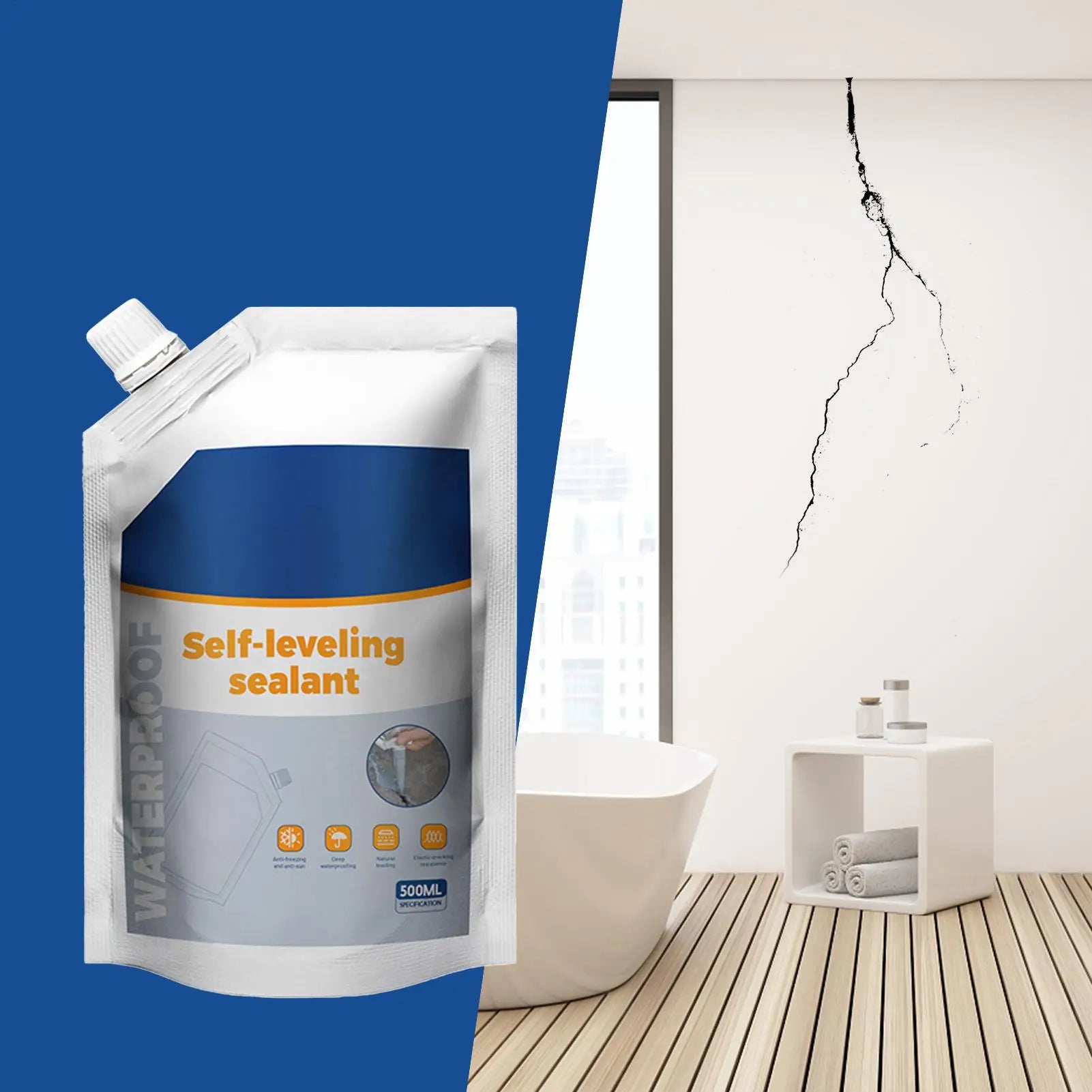 500ml Cement Concrete Waterproofing Sealant Penetrating Bonding Agent With High Strength For Roof, Pool, Bathroom, Basement