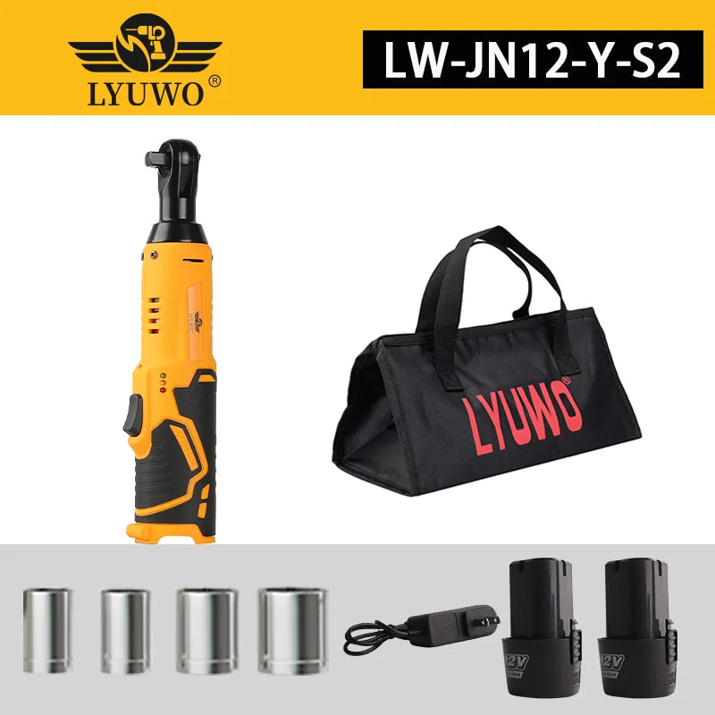Cờ Lê Quay Điện 12V Có Pin Lithium Góc 90 Độ Nhẹ Cho Gara