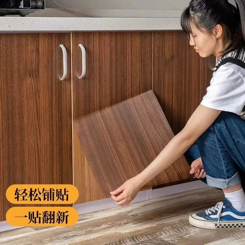 Adhesive Wallpaper Roll with 10 Meters Waterproof Wood Grain Sticker Wardrobe Cabinet Desktop Door Furniture Renovation Stickers