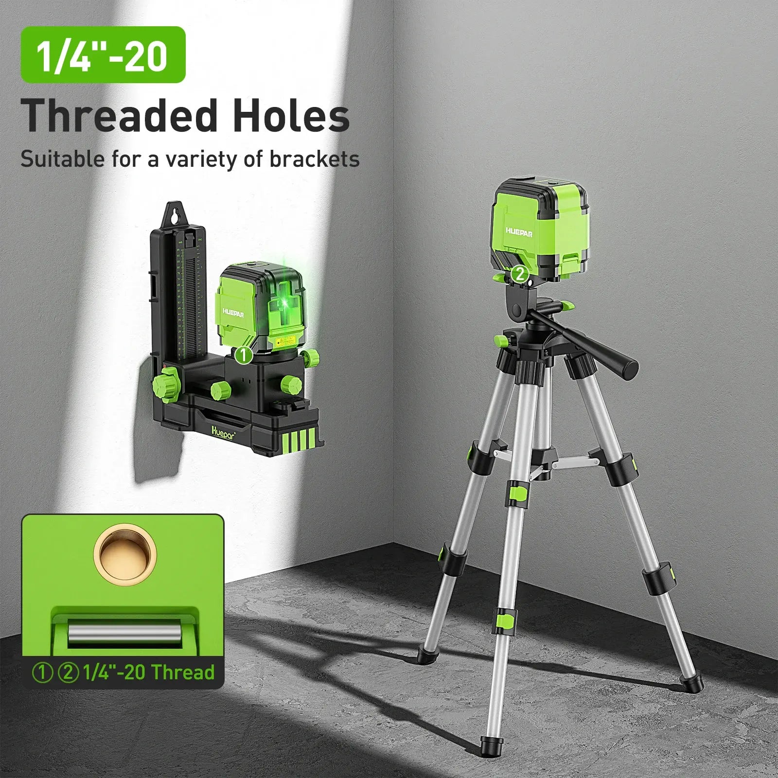 Huepar Laser 2 Đường Cross Line 0.65m Tripod Osram Tự Cân