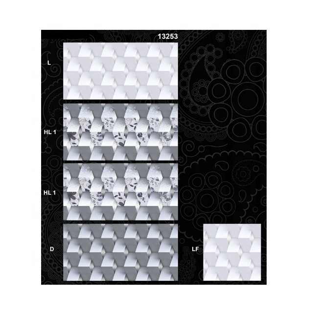 3D Modern Design Digital Glazed Vitrified High Gloss Blue White Wall Tiles Classic for Bathroom Interior Ceramic Wall Tiles