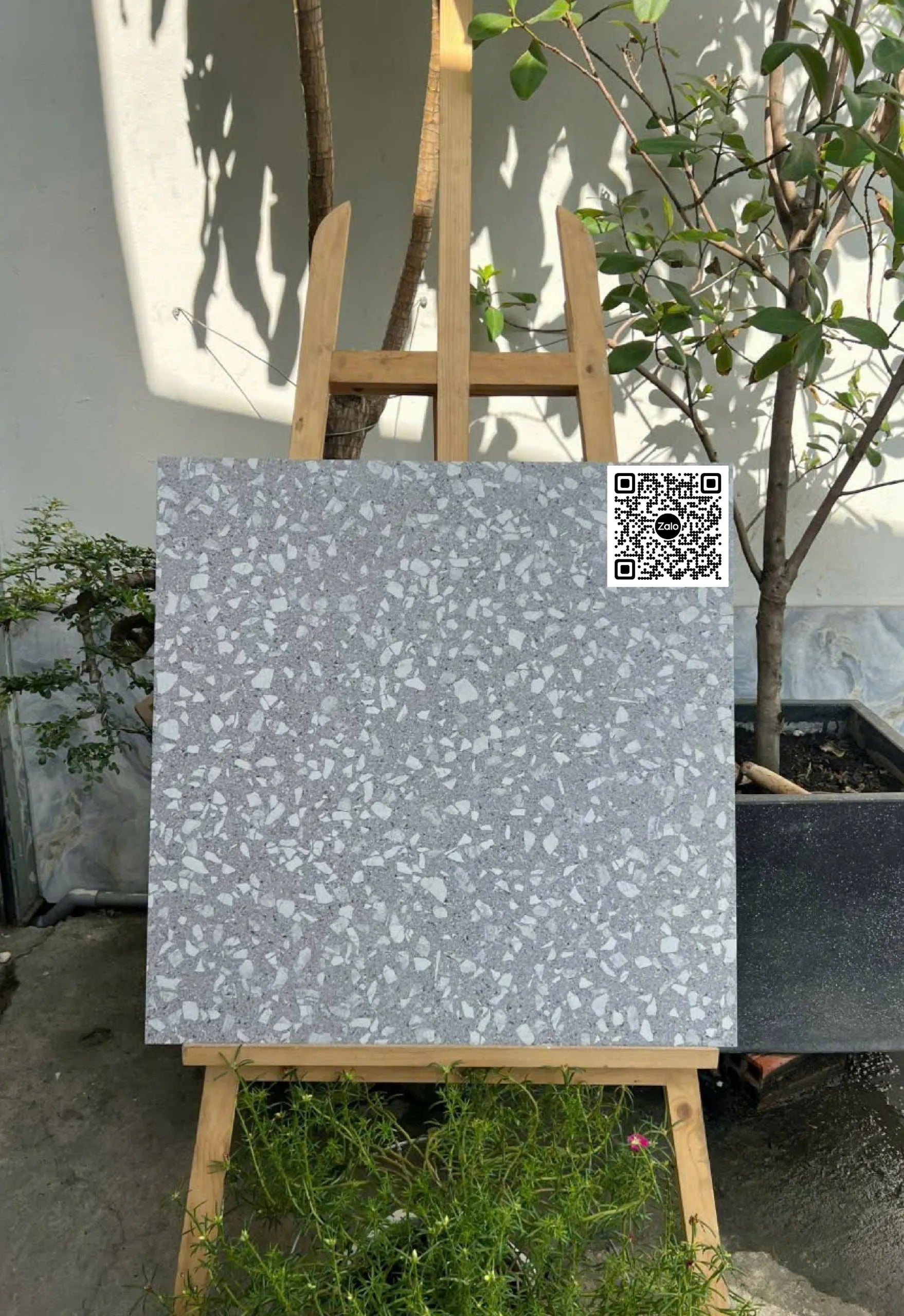 Gạch Đá 60x60 Ốp Lát terrazzo xám