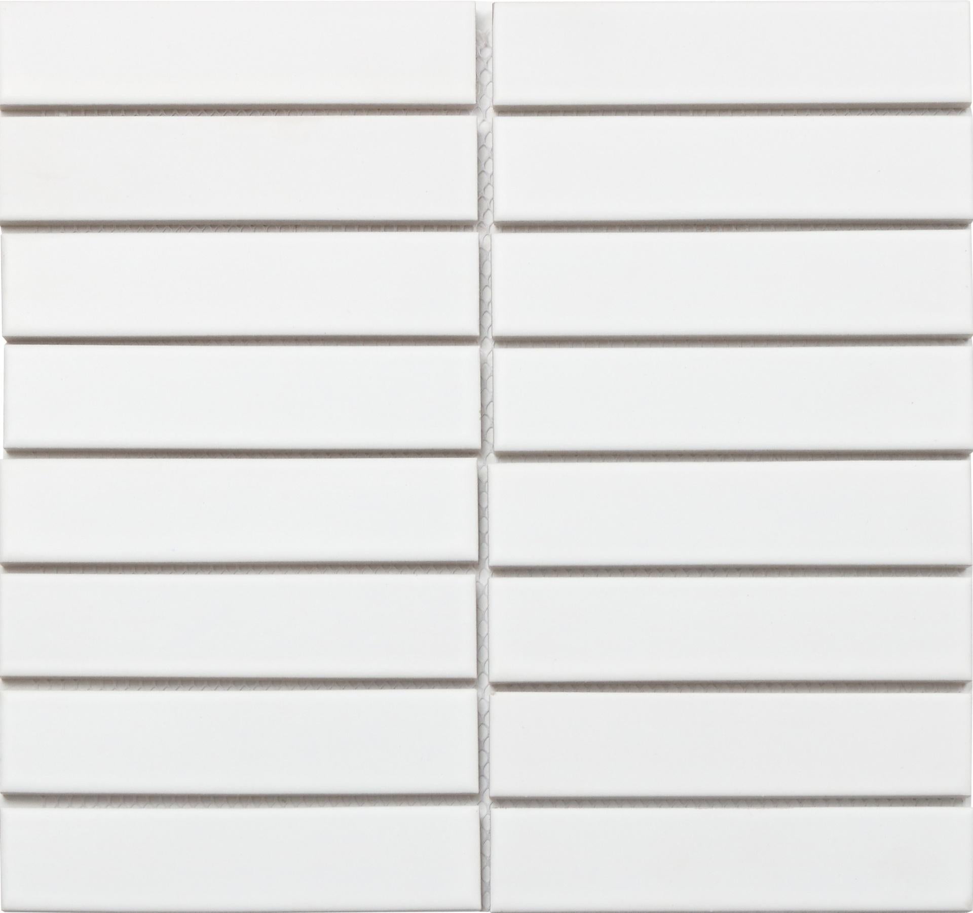 Gạch mosaic trắng mờ vỉ lưới kt 32x145mm 301(3201M)