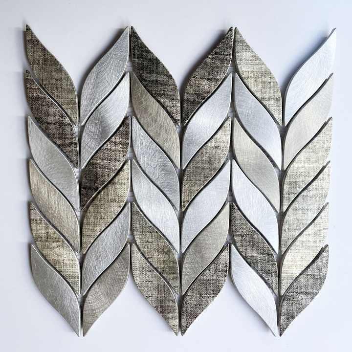 ALLEF30183P Gạch khảm phun nhôm hình lá dùng trang trí tường nội thất khách sạn biệt thự và sàn nhà - Daisan Store